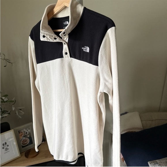 🔥The North Face - Black & Cream TKA Glacier Snap-Neck Pullover - L - Picture 6 of 9